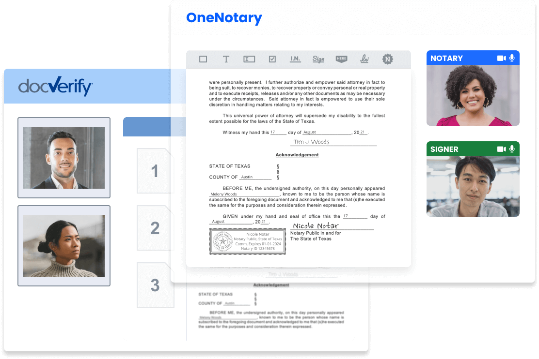 Comparison of OneNotary and DocVerify interfaces