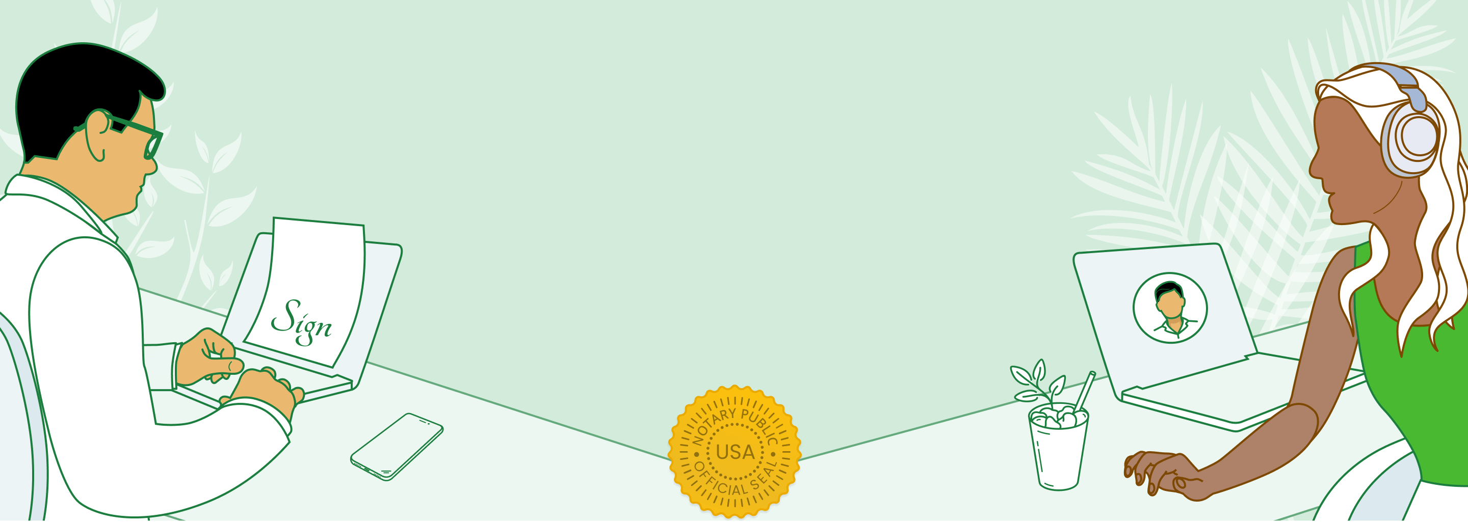 Remote online notarization illustration